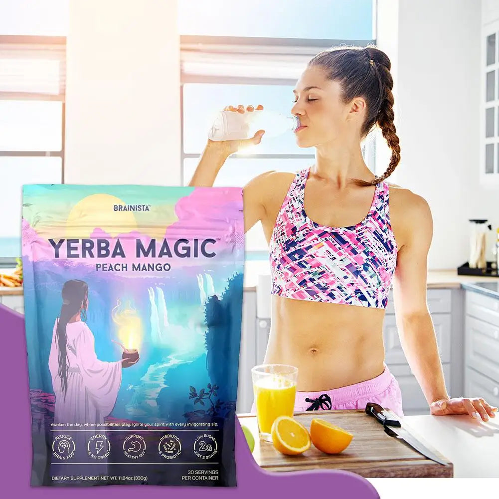 Yerba Mate 3-in-1 Energy Supplement, Phytonutrient Extracts for Brain Digestive Health